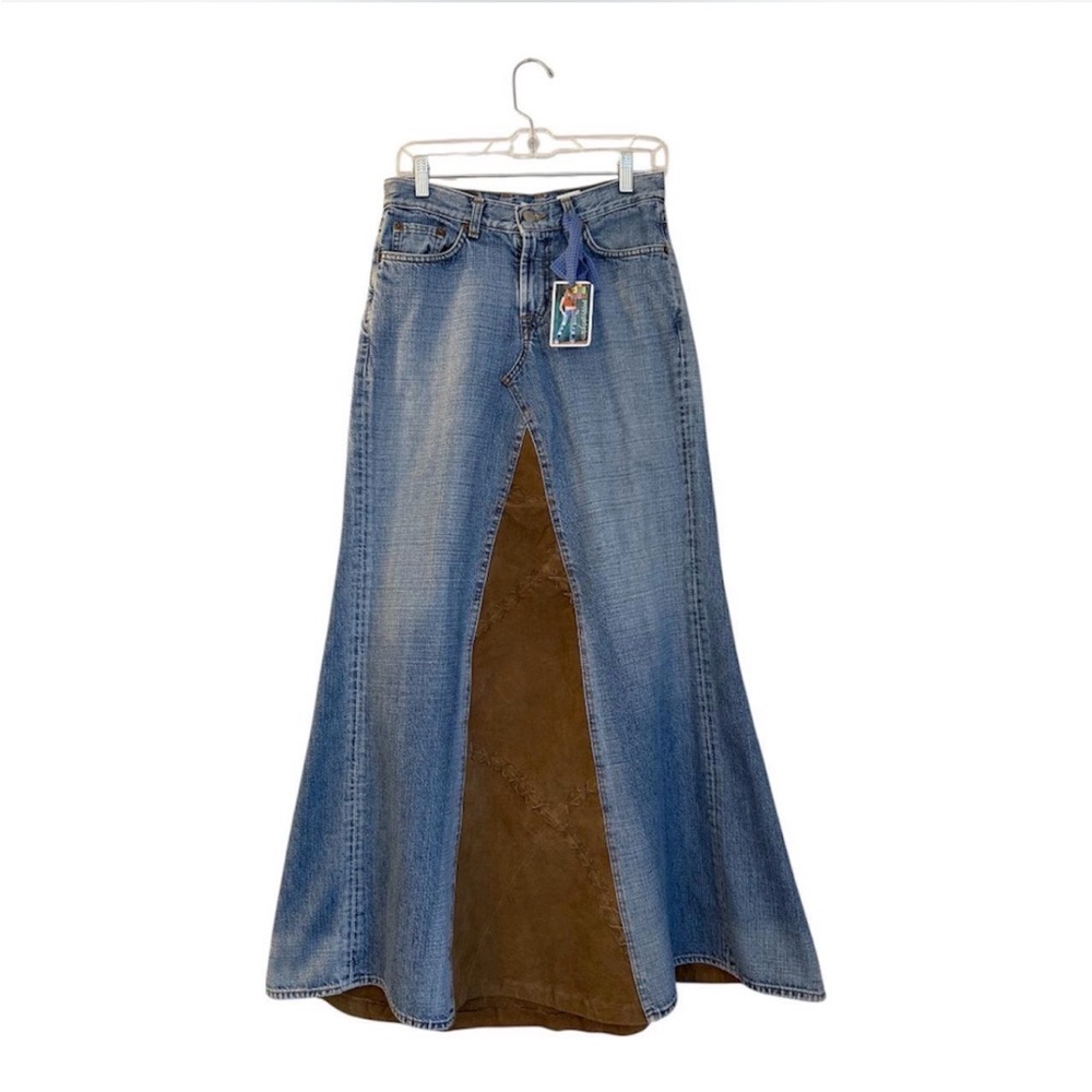 Lucky Brand Blue Denim Maxi Skirt